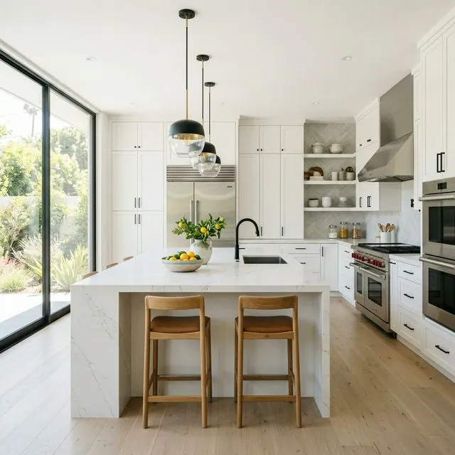 Finished luxury kitchen remodel with custom cabinetry